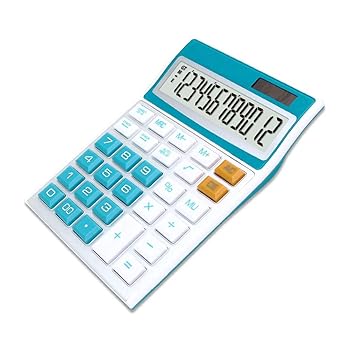 【中古】【未使用】電卓 ABSプラスチックボタンコンピュータのデスクトップ電卓太陽12桁表示の電卓 財務計算機 (色 : 青, Size : 17.6x13.2cm)