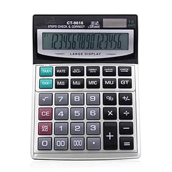 【中古】【未使用】電卓 大規模な計算のために、オフィスや学校グレー 事務用品 学校 小売店 仕事用 (Color : Gray, Size : One size)
