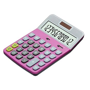【中古】【未使用】電卓 大画面デスクトップオフィス電卓ソーラー電卓つの色のオプション 多機能 (色 : Pink, Size : One size)|AJIMURA-SHOP