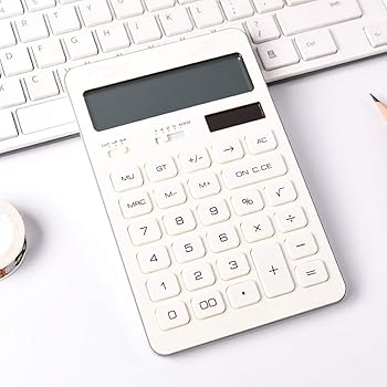【中古】電卓 12ビットのシンプル・デュアルパワーカリキュレータ電子太陽学生の試験の計算事務用品 卓上計算機 (Color : White, Size : 10.8x17cm)|AJIMURA-SHOP