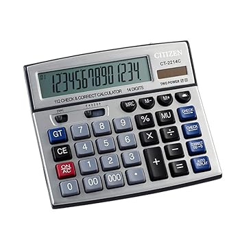 【中古】【未使用】電卓 14桁のチェック正しい電卓大型ディスプレイ、太陽電池LCDディスプレイオフィス電卓、電子卓上電卓ビジネスギフト テンキー 事務用品 オフィ｜AJIMURA-SHOP