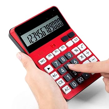 【中古】【未当て嵌める】事務所計算器 商行為所のテスト作業の利得の大型見せびらかす計算器と語音計算器12桁LCD乾電池 分かりやすいな卓上数えること機 (色 : Red, Size : 17.5x12.4糎) その他-日用品雑貨・文房具・手芸