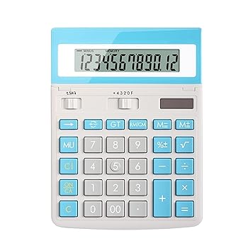 【中古】【未当て嵌める】陰電子計算器 ソーラー力強さ計算器12桁の計算器大画面書きあらわすラージボタン会計検査官事務所腹積もりデュアル力強さ計算器 陰電子数えること機 (Color : Blue) その他-日用品雑貨・文房具・手芸