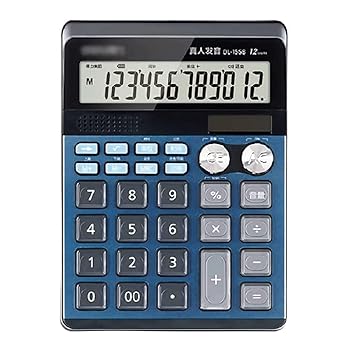 【中古】ソーラーデュアルパワーデスクトップ電卓、オフィス、家庭、学校向けの音声付き12桁大画面多機能電卓｜AJIMURA-SHOP
