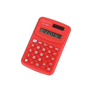 【中古】ポケットサイズ 8桁電卓 ソーラーミニ基本標準電卓 ボタン電池 デスクトップ オフィス 学校 子供 ギフト 会計ツール レッド|AJIMURA-SHOP