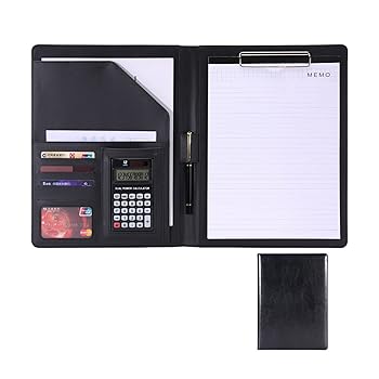 【中古】バインダー A4クリップボード システム手帳 PU革製フォルダー 多機能ビジネス手帳 電卓付き ビジネスオフィス用品 卒業記念品 男性と女性のため｜AJIMURA-SHOP