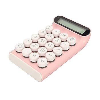 【中古】【未使用】電卓 青いスイッチ 20キー機械式 電卓レトロ 700mAh バッテリー (ピン ク)｜AJIMURA-SHOP
