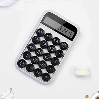 【中古】計算機 デザイン電卓 電卓 標準機能 電子 大型ディスプレイ付き メカニカル式 丸形キートップ 滑り止め 人間工学設計 ミニ タイプライター風 ビ