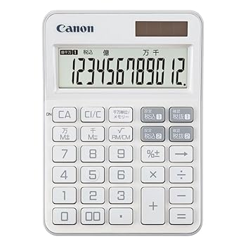 【中古】キヤノン 派手計算器 ミニ卓上 12桁 パール白いこと KS-126WUV-PW 【まとめ買い3個仕掛ける】