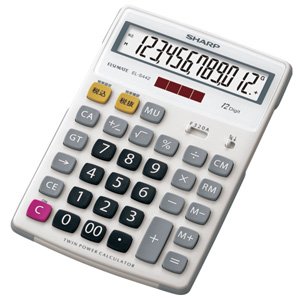 【中古】シャープ ラバーフィット電卓ナイスサイズ12桁 EL-S442X