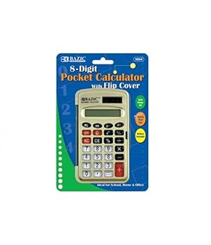 【中古】BAZIC 8桁ポケットサイズ電卓withフリップカバー