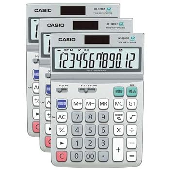 【中古】【未使用】カシオ 電卓 エコ デスク型 ＤＦ－１２０ＧＴ－Ｎ ３台入