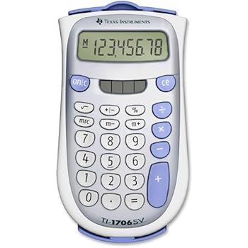 【中古】TI-1706SV Texas Instruments TI1706 SuperView 手持ち計算器 - 蓄電池/ソーラーワット数 - 8.25in x 4.5in - 薄墨色 - 各1個。