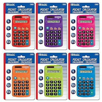 【中古】【未使用】BAZIC 8桁 デュアルパワーポケットサイズ電卓 24個パック|AJIMURA-SHOP