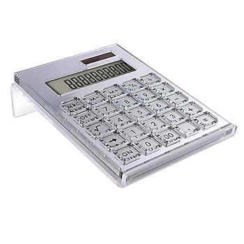【中古】EXPURTAN アクリル電卓 アクリルスタンド バッテリーとソーラーハイブリッド電源LCDディスプレイ 12桁 アクリルオフィスデスクトップアクセサリ|AJIMURA-SHOP