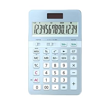 【中古】陰電子計算器 多役立つことミュート計算器14桁の見せびらかす持ちはこぶ用計算器デュアルパワーメスビジネスタイプ数えること 陰電子数えること機 (Color : Light Blue)