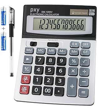 【中古】【未使用】大型デスク電卓 タッチ快適 大きなボタン付き PXY 2ウェイパワーバッテリーとソーラー標準機能オフィス電卓 12桁の電卓 大きなディスプレイ クリ