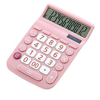 【中古】【未使用】電卓ポータブルソーラー電卓12桁の大型LCDディスプレイ太陽エネルギーボタン電池デュアル電源スタディツール (Color : A)|AJIMURA-SHOP