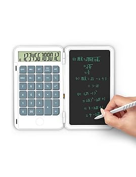 【中古】電卓 デュアルパワーライティングボード電卓、12桁大画面適切な会計学生 (Color : Gray, Size : 5.9inch) (Color : White)|AJIMURA-SHOP