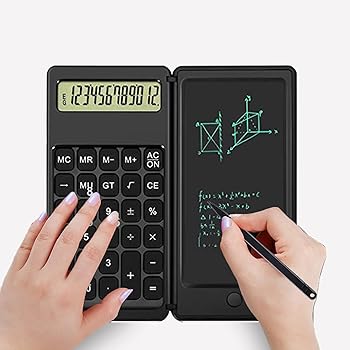 【中古】【未使用】消去可能な書き込みタブレット付き関数電卓、10 桁の標準オフィスデスク電卓、学生、学校、大学向けの太陽電池式電卓メモ帳 D/179(Color:D)|AJIMURA-SHOP