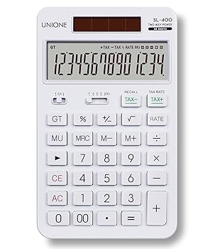 【中古】明るいLCD付き14桁デスクトップホワイト電卓、デュアルパワーハンドヘルドデスクトップ。色。ビジネス、オフィス、高校｜AJIMURA-SHOP