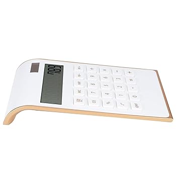 【中古】ソーラー電卓 デスク計算機 10桁電卓 ポータブル電卓 計算機 押しやすい コンパクト 家庭用 (ホワイト)
