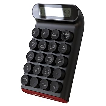 【中古】【未使用】ULOVEJOY レトロ電卓メカニカル キーボード ポータブル コンピューター 10 桁 LCD ディスプレイ金融オフィス ファッション電卓 (くろ)|AJIMURA-SHOP