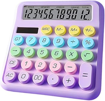 【中古】【未使用】卓上電卓 かわいいキャンディカラー - 標準的な基本的な電卓、かわいいデスク12桁電卓ドーパミンカラーデザイン、同僚、、クラスメートへのギフ|AJIMURA-SHOP