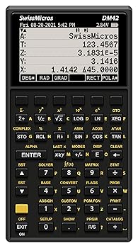 【中古】SwissMicros DM42 電卓 - 高度なRPN科学電卓 ディスプレイ、プログラム可能、エンジニアや数学者に最適