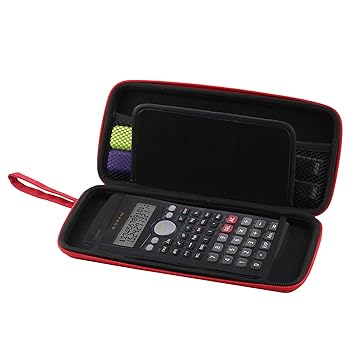 【中古】【未使用】Navitech レッドグラフィック電卓ハードケース/カバー 収納ポーチ付き Texas Instruments TI BA II Plusに対応|AJIMURA-SHOP