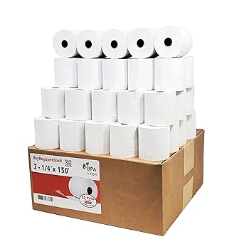 【中古】(50渦巻形) 2 1/4in x 150フート 感熱紙 2.25in x 150フート (57/58粍) 現ナマ金銭登録器/計算器用感熱受け取り証書印刷工質問用紙 Ta