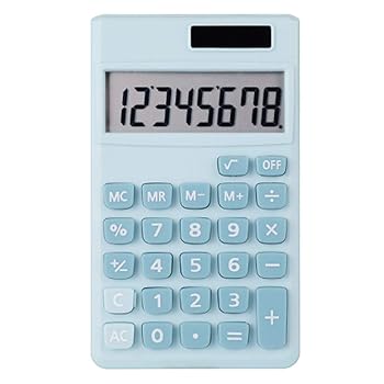 【中古】【未使用】Monique 12桁表示 ソーラーデュアルパワー電卓 ミニ ポータブル ハンドヘルド 電卓 ブルー