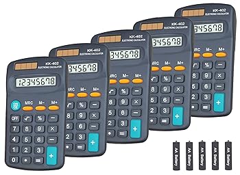 【中古】基本電卓 デュアルパワー 8桁デスクトップ電卓 (ブラック、5個セット) ブラック|AJIMURA-SHOP