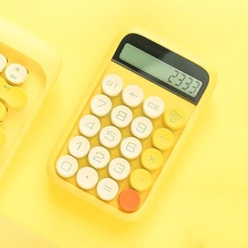 【中古】電卓 電卓レトロなドットメカニカルディスクボタン算術計算ミニかわいい電卓 オフィス、学生、仕事用 ビジネス用 家計用 (色 : 黄, Size : 14.8x|AJIMURA-SHOP