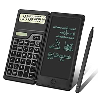 【中古】【未使用】電卓 12桁の標準機能卓上電卓 書き込みタブレット ソーラーとバッテリーのデュアルパワー (色 : ブラック)