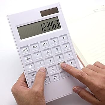 【中古】12桁の大型ディスプレイデスクトップ電卓薄型ソーラー＆バッテリーデュアルパワークリスタルボタンホームオフィス用ベーシックカウンター｜AJIMURA-SHOP