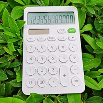 【中古】【未使用】12桁卓上電卓大型ビッグボタン金融ビジネス会計ツールホワイトバッテリーとソーラーパワー (色 : ホワイト, サイズ｜AJIMURA-SHOP
