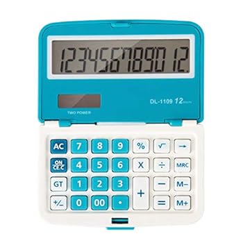 【中古】【未使用】12桁ソーラー折りたたみミニ電卓デュアルパワーオフィス電子ハンドヘルドポケット電卓 (Color : B)