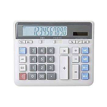 【中古】12桁バッテリーデュアルパワーハンドヘルド電子ビジネスミニソーラーベーシックデスクトップ卓上電卓、大型LCDディスプレイ付き|AJIMURA-SHOP