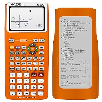 【中古】【未使用】大学生・高校生向けのグラフ機能付き関数電卓 工学 高度な数学 微積分 代数学 幾何学 三角法 統計 物理学 化学 オレンジ