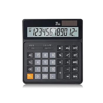 【中古】HANIIC-952 デスクトップ計算機金融会計オフィスソーラー計算機12桁の大画面デュアルパワーポータブル計算機(White,L)