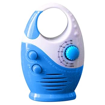 【中古】Setradio、シャワーラジオ防水Am Fmバスルームシャワーラジオポータブルスピーカーバッテリー駆動調節可能な音量（青）