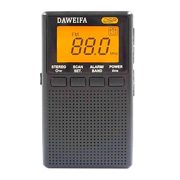 【中古】【未当て嵌める】Mini AM FMラジオポータブルスピーカー 受話器万力付き添い人 アラームク鍵を掛ける ラジオ受信機 蓄電池駆動動力式 LCD見せびらかす ポケットラジオスピ