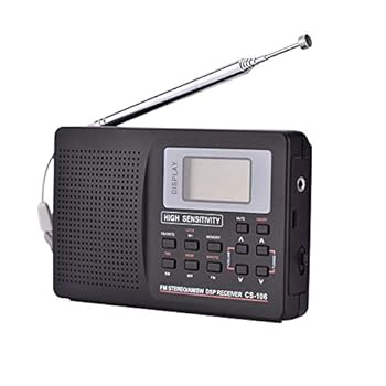 【中古】【未当て嵌める】携帯型FM/AM/SW/LW/TVラジオ受信機、時辰儀付き添い人デジタルラジオ受信機、ポータブルワイヤレスアラーム役立つこと、軽々しくて持ちはこぶに助けになる(Step value 10K)