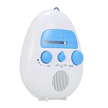 【中古】【未使用】EKDJKK ミニシャワーラジオ 屋内 屋外 ポータブル FM AM 電子 バスルーム 防水ラジオ