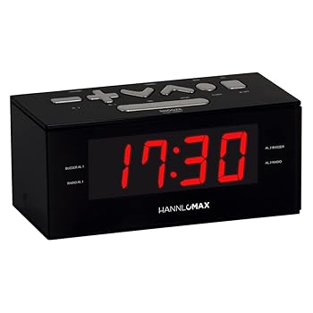 【中古】HANNLOMAX HX-144CR 目覚まし時計ラジオ、PLL AM/FMラジオ、1.2インチLEDディスプレイ、デュアルアラーム付きデジタル時計、AC動作のみ(ブラック｜AJIMURA-SHOP