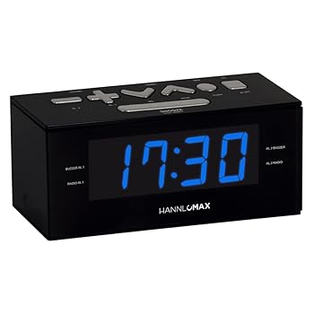【中古】【未使用】HANNLOMAX HX-144CR 目覚まし時計ラジオ、PLL AM/FMラジオ、1.2インチLEDディスプレイ、デュアルアラーム付きデジタル時計、AC動作のみ(ブラック｜AJIMURA-SHOP