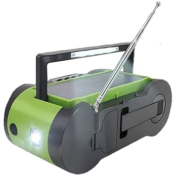 【中古】ソーラーラジオ、LED懐中電灯充電式USB電話充電器付きハンドクランクラジオダイナモラジオ、キャンプ、ハイキングのための緊急使用