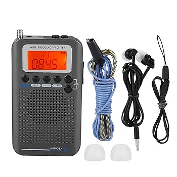 【中古】【未使用】ポータブル ラジオ AM FM、自動電源オフ 航空機バンド ラジオ受信機 VHF ポータブル フルバンド ラジオ レコーダー LCD ディスプレイ付き 良好な｜AJIMURA-SHOP