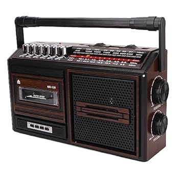 【中古】AM FMポータブルブームボックス テープ楽器演奏者付き添い人 レトロ 介護ホームオーディオ ステレオ ラジオ受信機磁気テープ カセットプレーヤーレコーダー ポータ